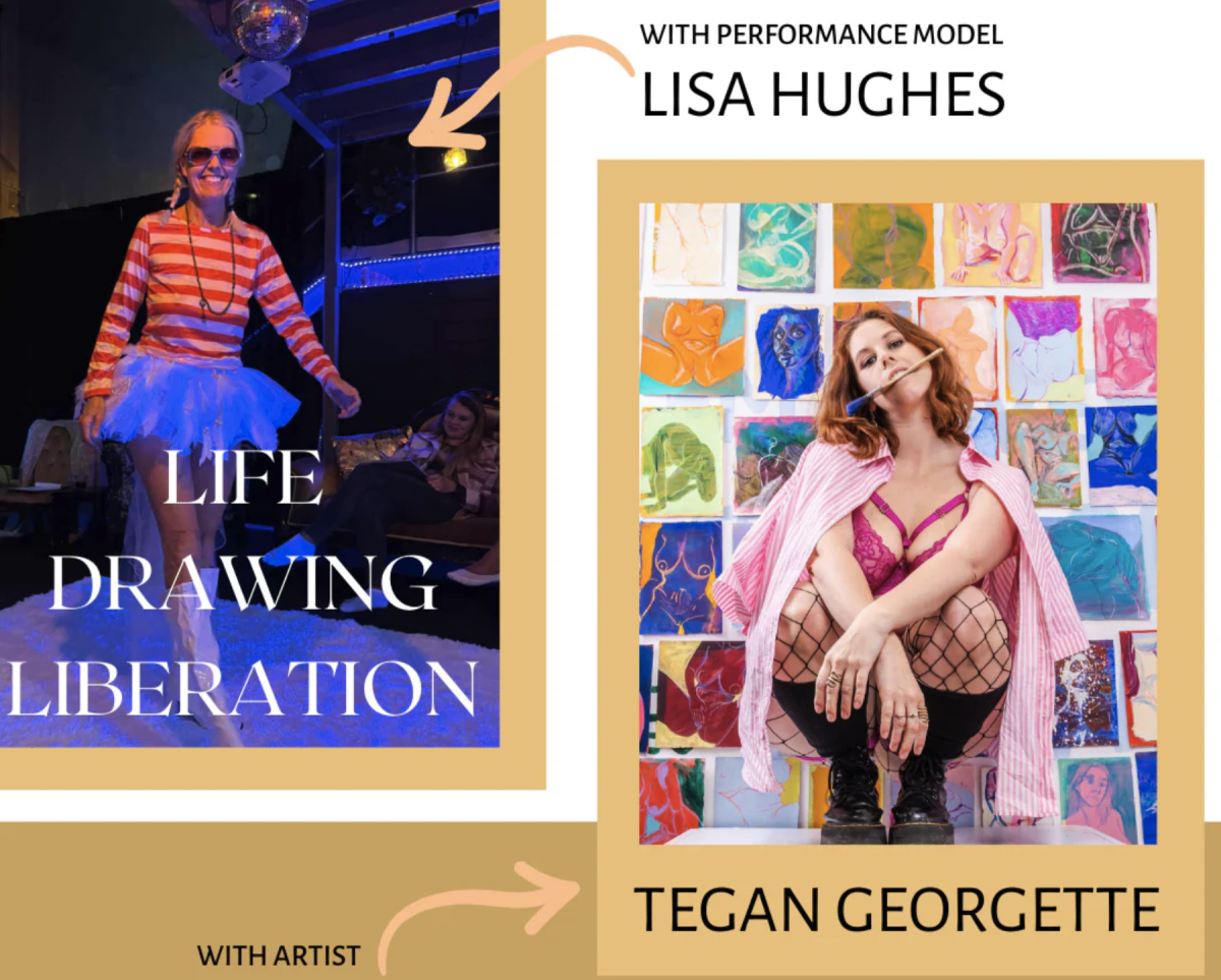 Banner for Life Drawing Liberation event at cSpace in Bulli with Tegan Georgette and Lisa Hughes